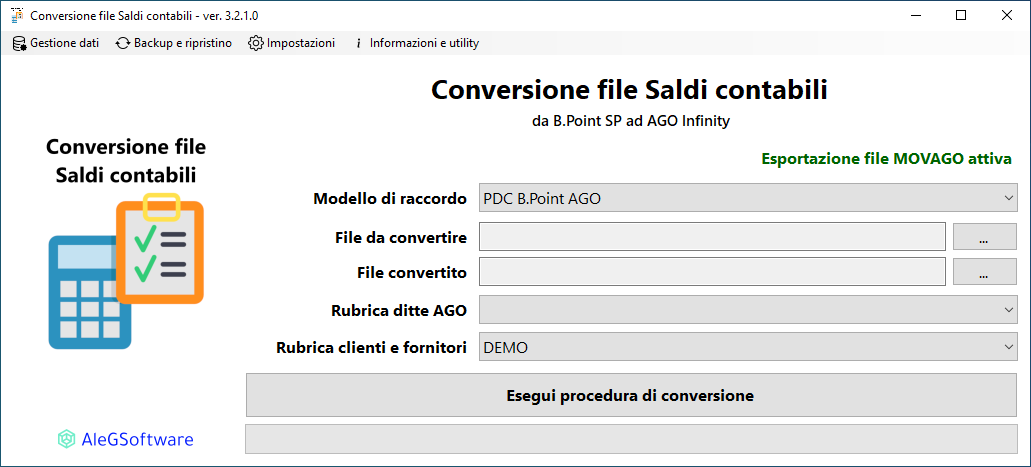 Conversione file Saldi contabili